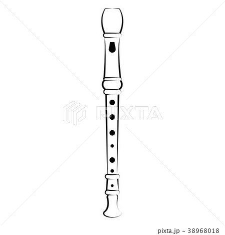 Isolated flute outline. Musical instrument 38968018