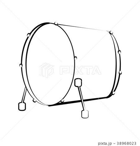Isolated bass drum outline. Musical instrument 38968023