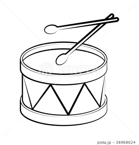 Isolated drum outline. Musical instrument 38968024