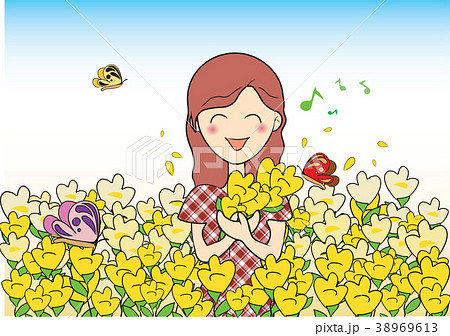 イラスト 春 女性 38969613