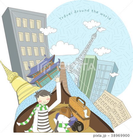 イラスト 旅行 男 38969900