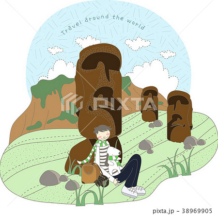 イラスト 旅行 男 38969905