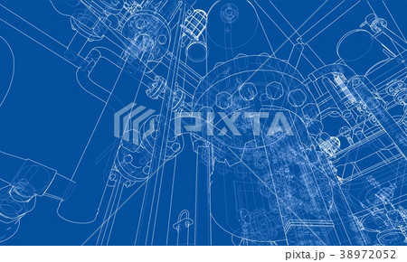 Sketch industrial equipment. Vector 38972052