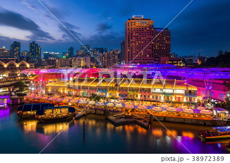 Night marker and bar in Singapore 38972389