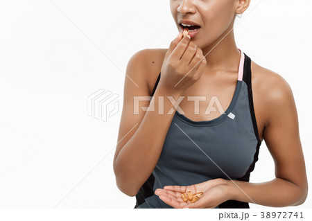 Healthy and Fitness concept - Closeup portrait of 38972741