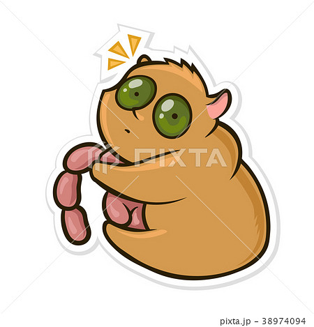 Sticker for messenger with funny animal. Hungry 38974094