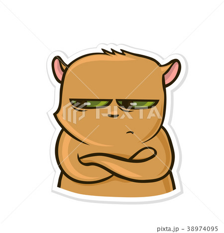 Sticker for messenger with funny animal. Sad Sticker for messenger with funny animal. Sad 38974095