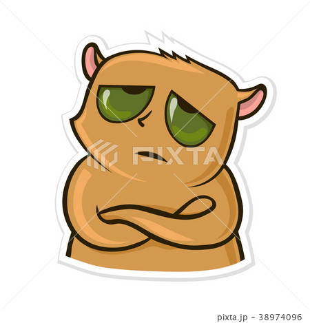 Sticker for messenger with funny animal. Tired or 38974096