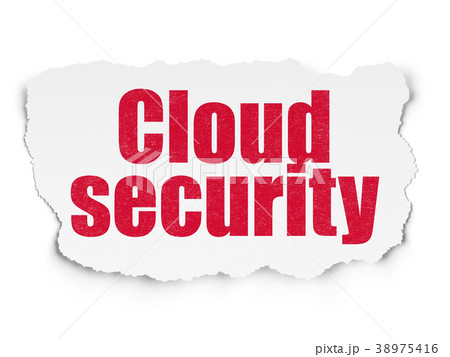 Safety concept: Cloud Security on Torn Paper Safety concept: Cloud Security on Torn Paper 38975416