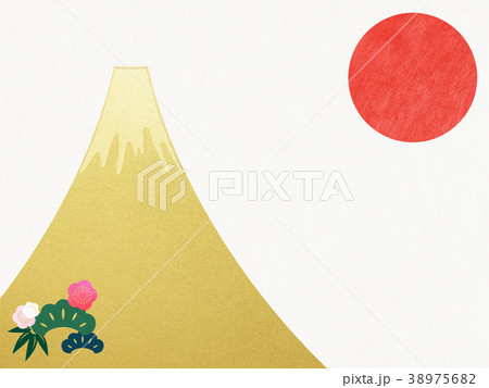 和紙-富士山-背景-日の出-金箔-モダン 和紙-富士山-背景-日の出-金箔-モダン 38975682