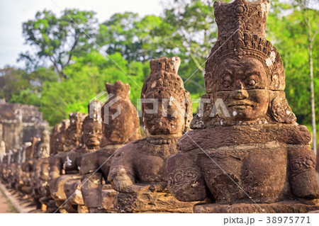 South gate to Angkor Thom in Cambodia. 38975771