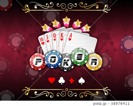 Background abstract red with playing cards with po 38976411