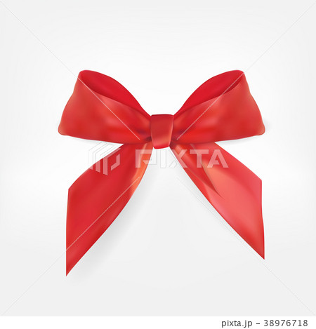 Decorative red bow. 3D Realistic Vector 38976718