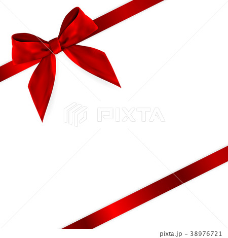 Design Product Red Ribbon and Bow. 3D Realistic 38976721