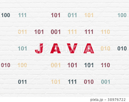 Database concept: Java on wall background 38976722