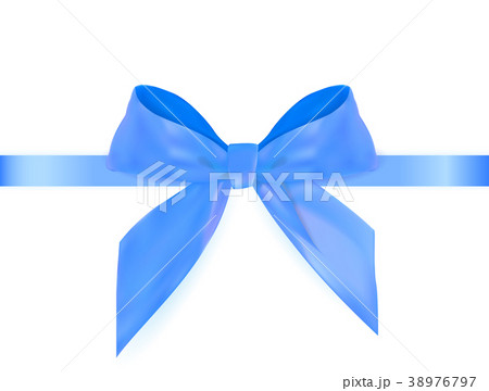 Decorative blue bow with blue ribbon isolated on Decorative blue bow with blue ribbon isolated on 38976797