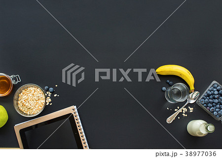 Healthy Breakfast Fruits Notebook Tablet Black Healthy Breakfast Fruits Notebook Tablet Black 38977036