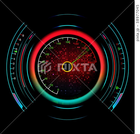 Speedometer isolated on black 38977045