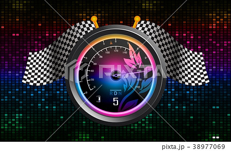 Speedometer with flags background Speedometer with flags background 38977069