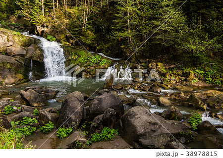 Waterfall Kameneckiy in the Carpathian mountains Waterfall Kameneckiy in the Carpathian mountains 38978815