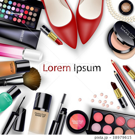 Sets of cosmetics on white background 38979615