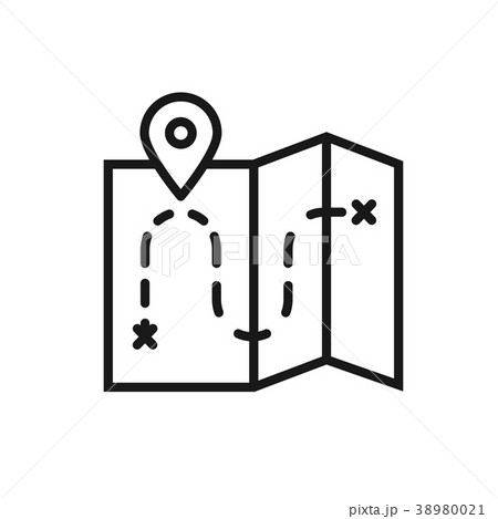 Map Line Icon. Location Sign and Symbol. 38980021