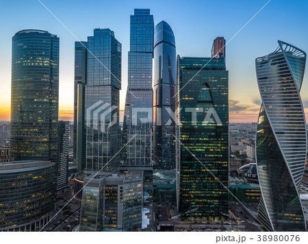 Moscow city after sunset 38980076