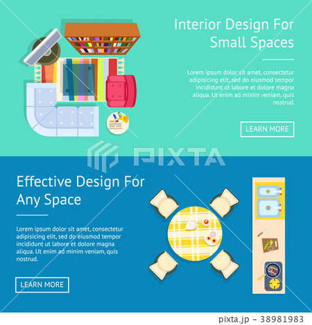 Interior Design, Small Spaces Vector Illustration 38981983
