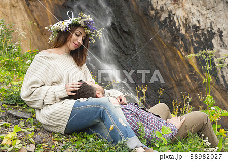 A loving couple of hipsters on walks A loving couple of hipsters on walks 38982027