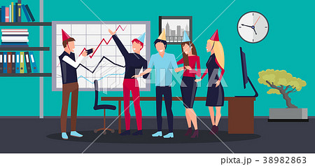 Corporate Party in Office Vector Illustration 38982863