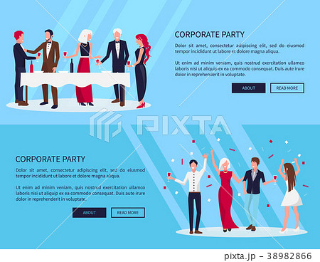 Web Page Corporate Party on Vector Illustration 38982866