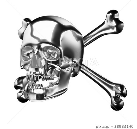 Silver Skull with cross bones or totenkopf  38983140