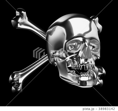 Silver Skull with cross bones or totenkopf 38983142