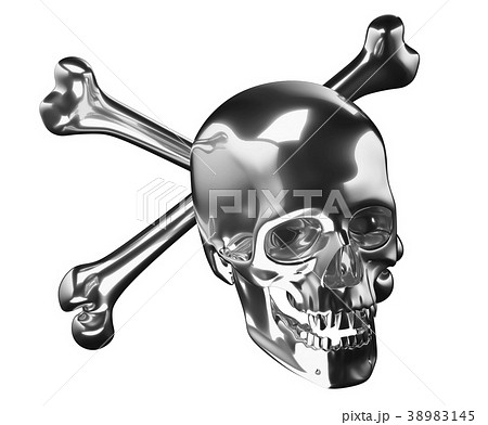 Silver Skull with crossed bones or totenkopf  38983145