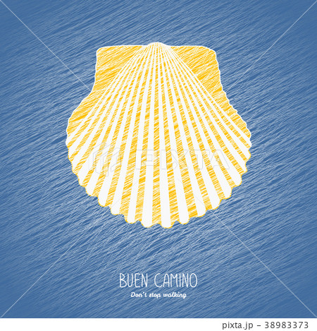 Camino Santiago sign. Symbol. Postcard or banner. 38983373