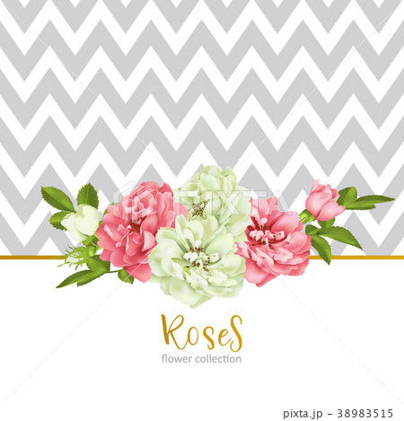 Wedding invitation with wild rose flowers 38983515