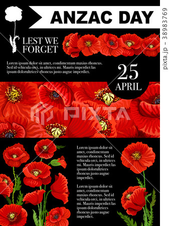 Anzac Day Lest We Forget poppy vector poster 38983769