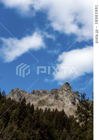 福島県伊達市と相馬市との境にそびえる標高825m名勝霊山りょうぜん天下の景勝地 38983991
