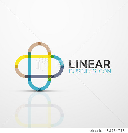 Abstract flower or star minimalistic linear icon 38984753