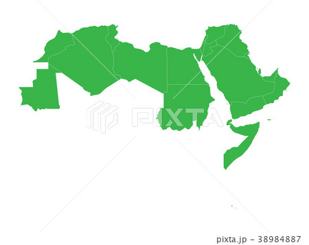 Arab World states. Blank political map of 22 38984887