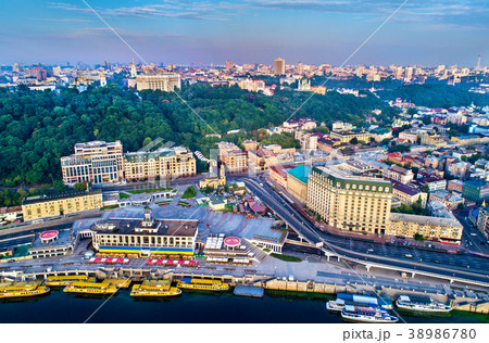Aerial view of River Port, Podil and Postal Square Aerial view of River Port, Podil and Postal Square 38986780