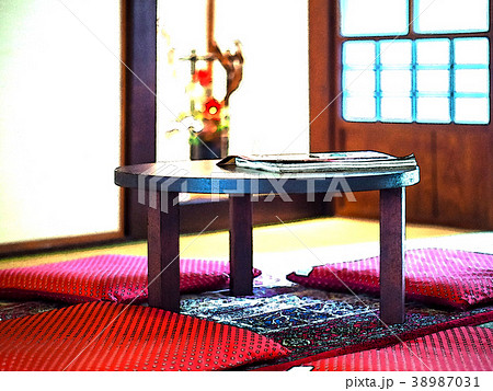 和室 さし絵 立体イラスト 38987031