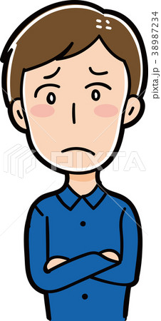 悩む男性のイラスト 悩む男性のイラスト 38987234