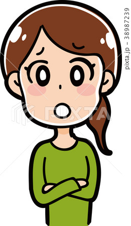 困り顔の女性のイラスト 困り顔の女性のイラスト 38987239