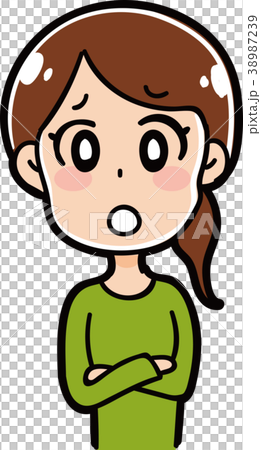 困り顔の女性のイラスト 困り顔の女性のイラスト 38987239