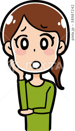 悩む女性のイラスト 悩む女性のイラスト 38987242
