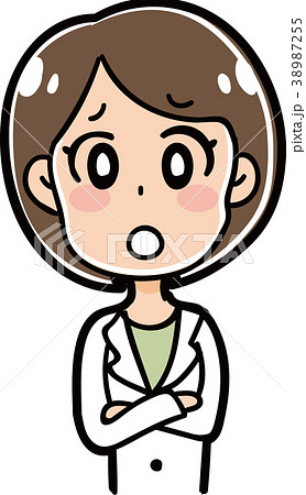 悩む女医のイラスト 悩む女医のイラスト 38987255
