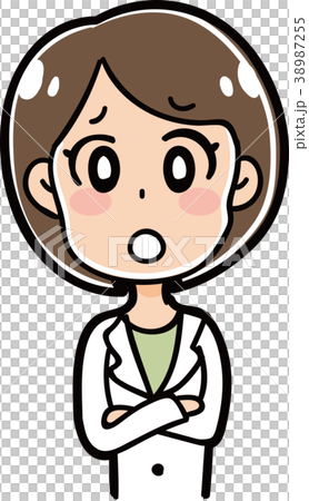 悩む女医のイラスト 悩む女医のイラスト 38987255