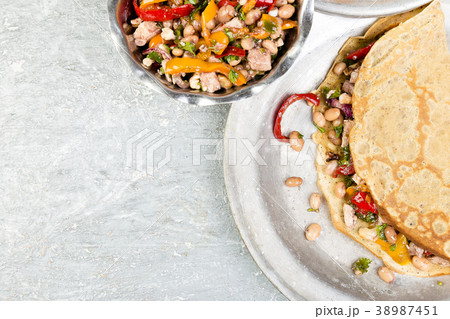 Buckwheat Pancake. Mexican Quesadilla. 38987451