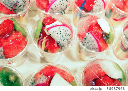 Europe, Catalonia, Spain. Fresh fruit market in 38987968